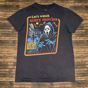 Ghost Face T Shirt Mens S Black Scream Scary Movies Graphic Tee